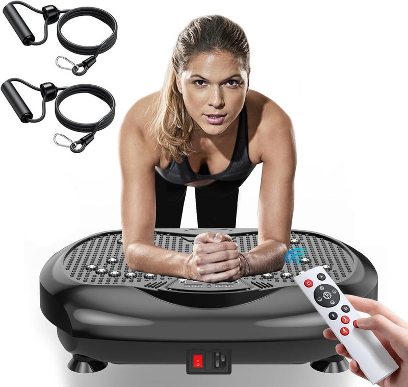 Natini Vibration Plate Exercise Machine - Whole Body Workout Vibration Platform Lymphatic Drainage Machine for Weight Loss Home Fitness with Resistance Bands Remote - Image 1